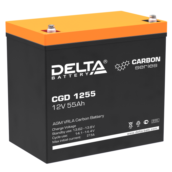 Аккумулятор для ИБП Delta Battery CGD 1255 12 В 55 Ач